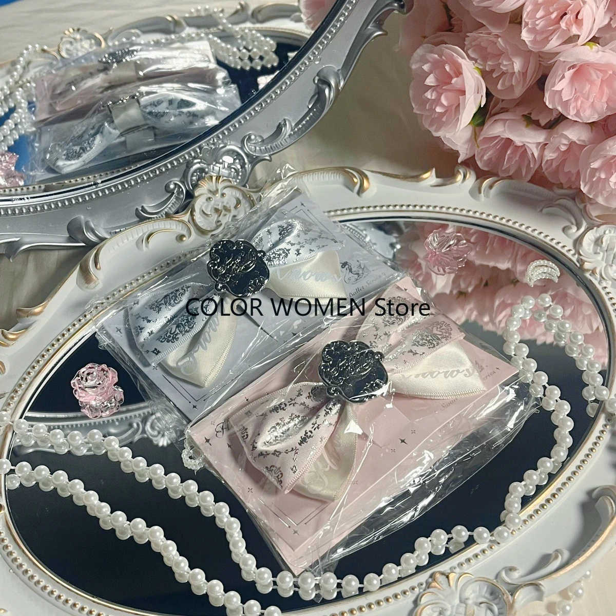 

Flower Knows Swan Ballet Hairpin Double Color Hairpin Princess Style Hair Ornament Milk Powder Milk Blue Cute and Sweet