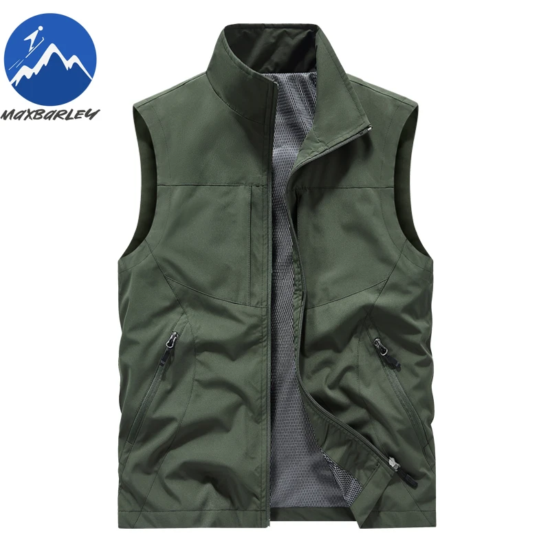 

Men Tooling Vest Camping Travel Comfort Lightweight Zipper Jacket 2026 Spring Autumn Workwear Breathable Sleeveless Waistcoat