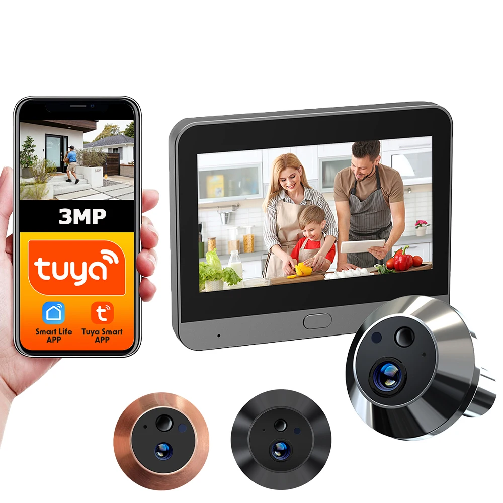 mini-tuya-smartlife-wifi-3mp-140°-view-pir-digital-door-viewer-940nm-no-visible-light-infrared-battery-cat-eye-peephole-camera