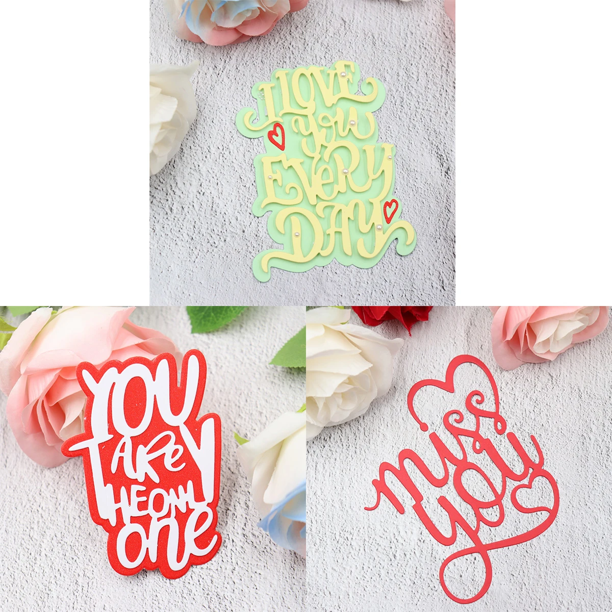 I Love You Every Day, You Are My Only One, Miss You Letter Cutting Dies Scrapbooking Card Makinng Crafts 2025 New Arrivals