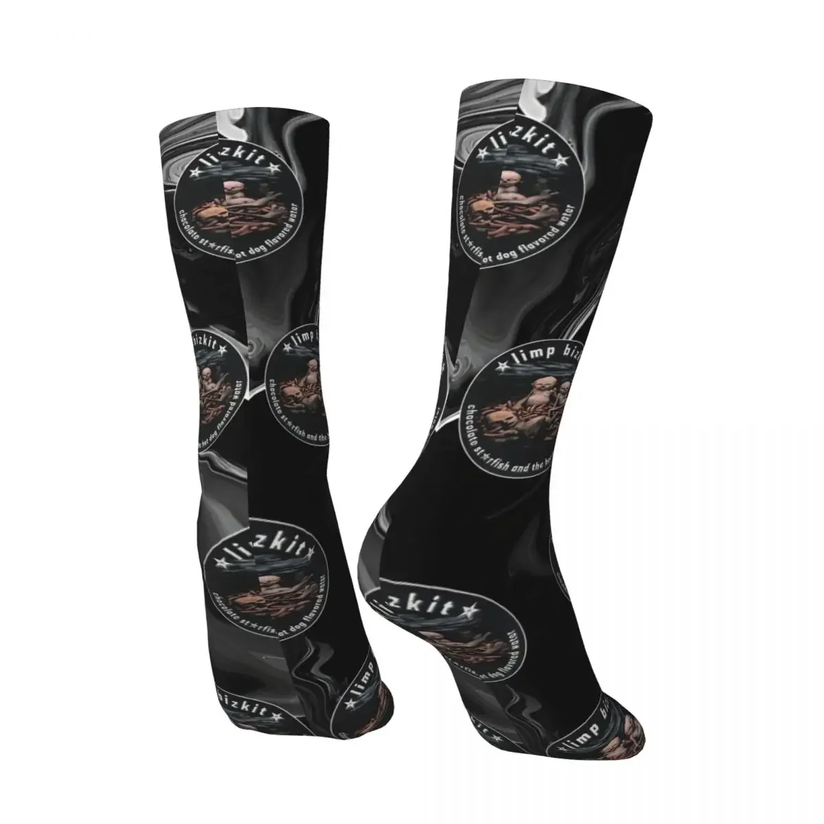 Retro Limited Edition Men's compression Socks Unisex Limp Bizkit Street Style Seamless Printed Novelty Crew Sock