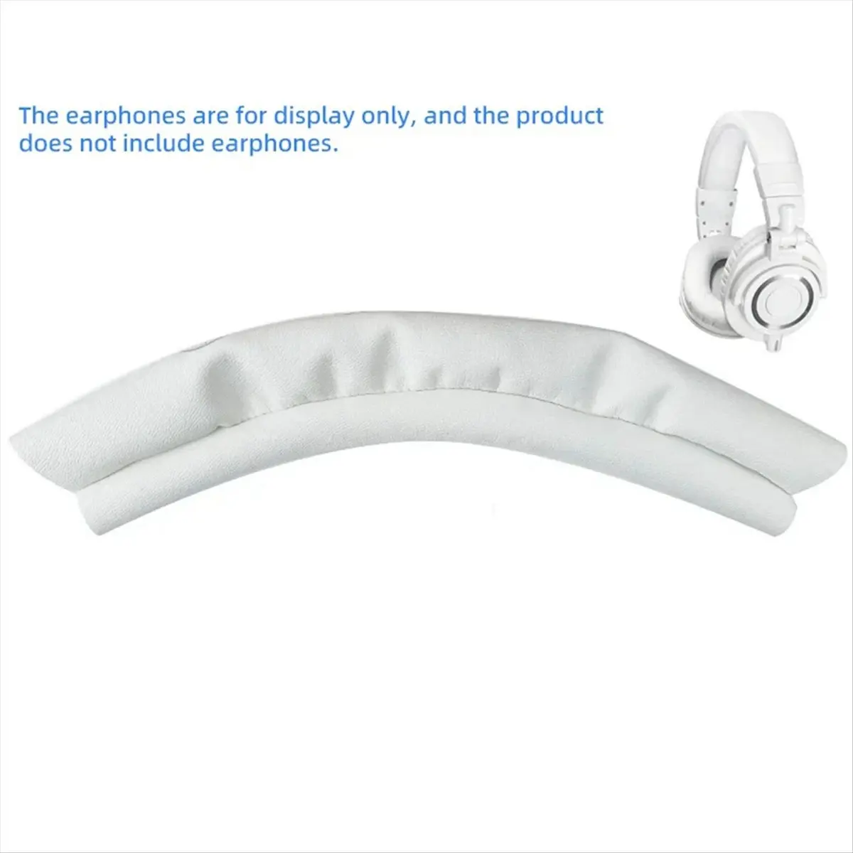 (ABDH) 2Pcs Alternative Headband for Audio Technica ATH-M20X M30 M40 M50X Headphone Cushion Replace Cover Pad Head Band White