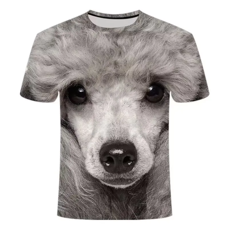 Summer New Handsome Animal Giraffe Cute Dog Trend 3d Digital Print Casual Men\'S T-Shirt Personality Creative Short Sleeve Shirt