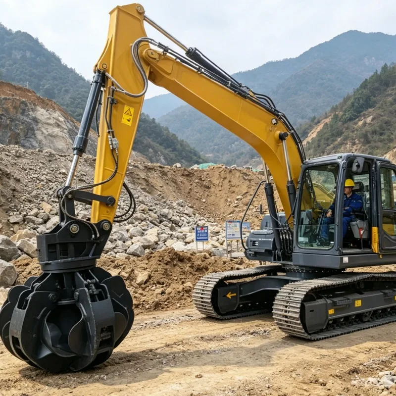 Customized Hydraulic Orange Peel Grapple for MiniExcavator 4 Tine Strong Grip Force Lightweight
