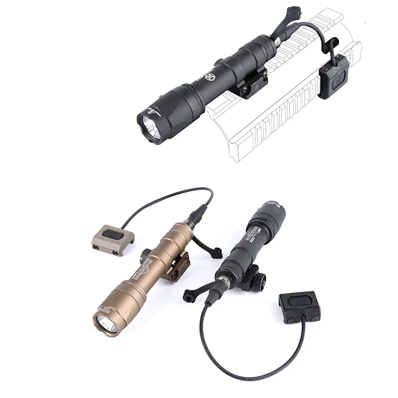 

WADSN SF M600 M600DF Tactical Flashlight 340 lumens White LED Lamp Scout Light Fit 20MM Picatinny Rail Airsoft Accessories