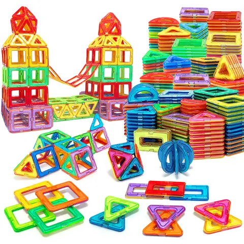30/62/92PCS Magnetic Building Blocks Constructor Set 3D STEM Educational Toys For 3Years+ Old Kids Boys Girls Birthday Gifts