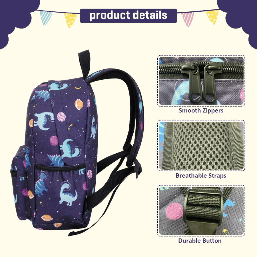 Mochila de dinosaurio para niños pequeños, mochila para niños de 12 pulgadas para preescolar o jardín de infantes, mochila para guardería