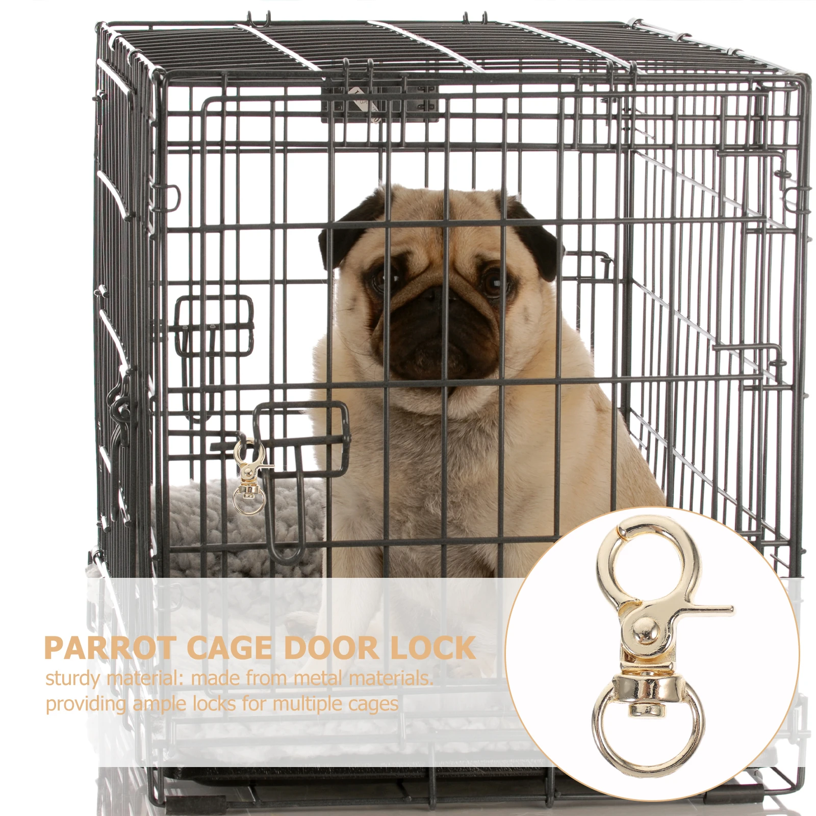 

10 Pcs Birdcage Lock Buckles Replacement Parts Anti-escape Door Accessory for Alloy