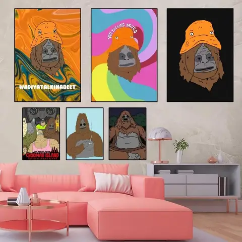 Sassy the Sasquatch Aesthetic Poster  Wall Art for Living Room  Bedroom Decor Home Aesthetic Painting Stickers