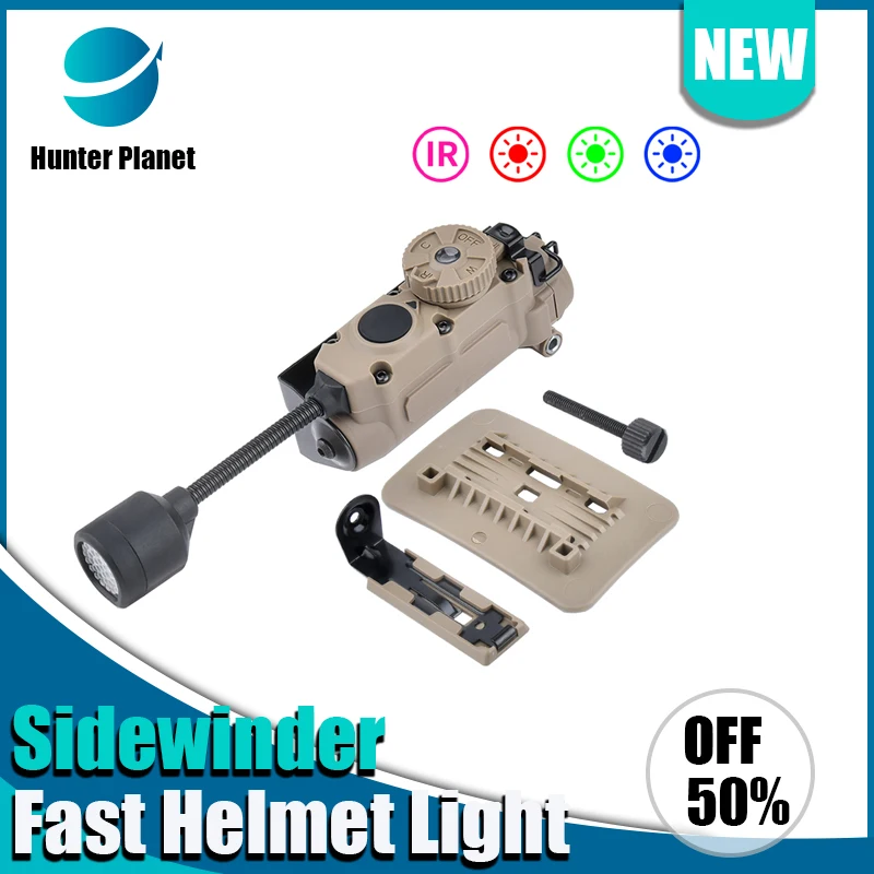 

Tactical Sidewinder Fast Helmet Red Green Blue IR White Light Multifunctional Lamp Strobe IFF For Outdooring Hunting Accessories