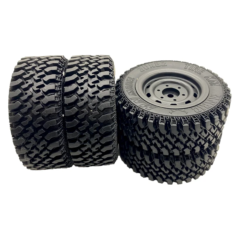 MN 4PCS 80*30MM Rc Car Rubber Tires Wheel Rim for Rc 1/10 1/12 1/16 MN86 MN128 C54 Assembled Tyre Off-road Truck Upgrade Parts