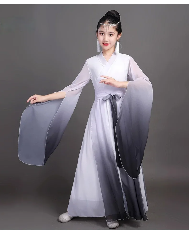 Guzheng desempenho das crianças roupas estilo chinês vestido de dança clássica tradicional folclórica antiga hanfu dance wear para o palco