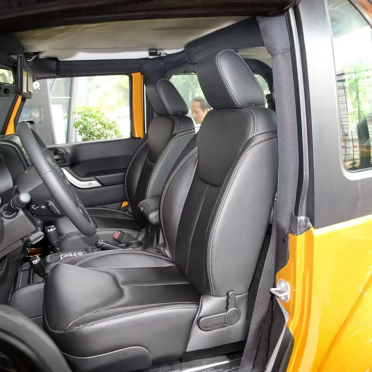 For Jeep Wrangler III Unlimited JK 2013 - 2018 Custom Faux Leather Car Seat Covers For 2 Front Seats Only Interior Accessories