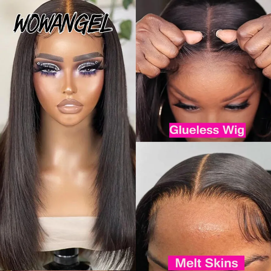 Layered Cut Lace Closure Wig Glueless Straight 4X4/5X5/6X6 HD Lace Closure Human Hair Wigs Remy Hair Melt Skins Pre Plucked Wigs