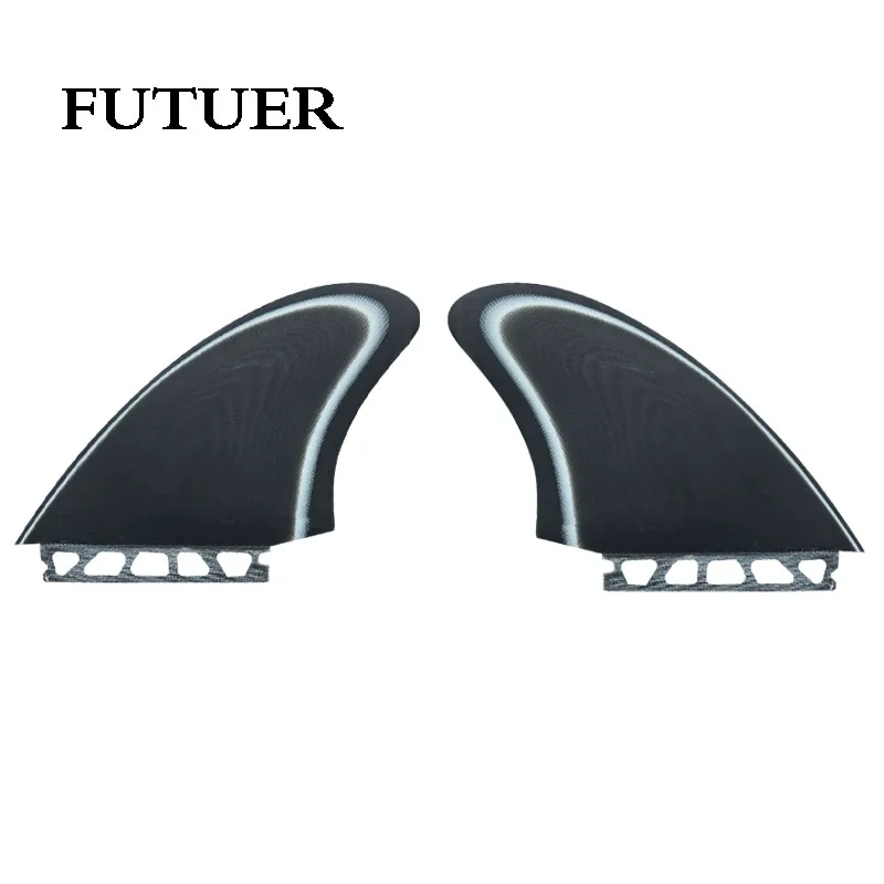 FUTUER + aletas de tabla de surf TWIN, palas de tabla de surf de fibra de vidrio negra, aletas de tabla de Paddle, accesorios de tabla de surf recreativa marina, 2 unids/set Hig