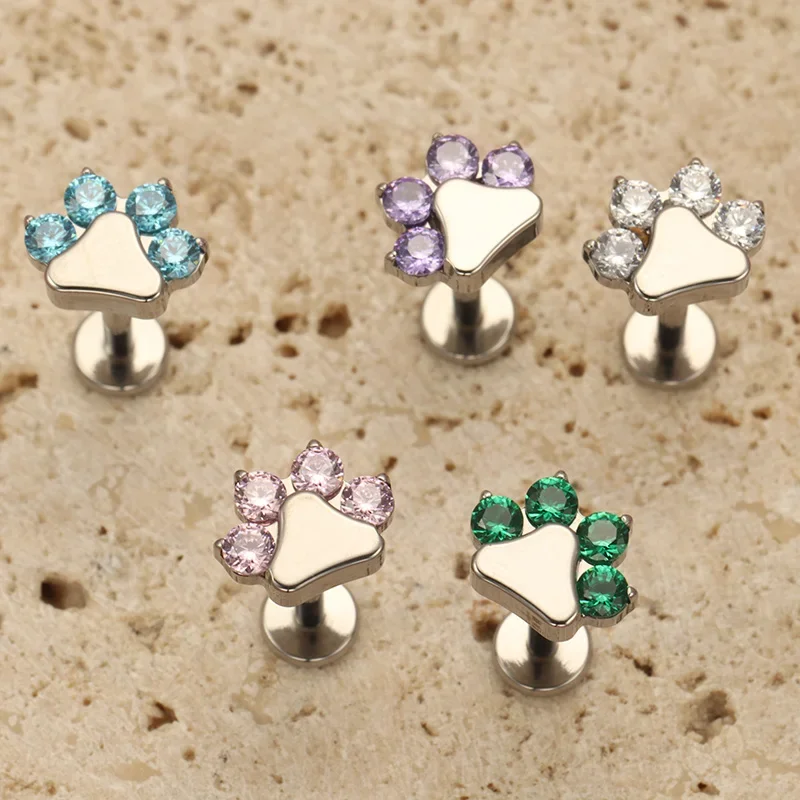 ZOOR G23 التيتانيوم القط مخلب Labret ثقب الشفاه مسمار الزنمة القرط الأذن مربط تشيكوسلوفاكيا الغضروف اللولب ميدوسا مونرو F136 مجوهرات للجسم #2