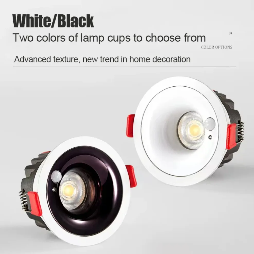 Recessed Spotlight PIR Motion Sensor LED Spot Light for Entrance Aisle Indoor Lighting Downlight Lamps 3000K 4000K 6000K
