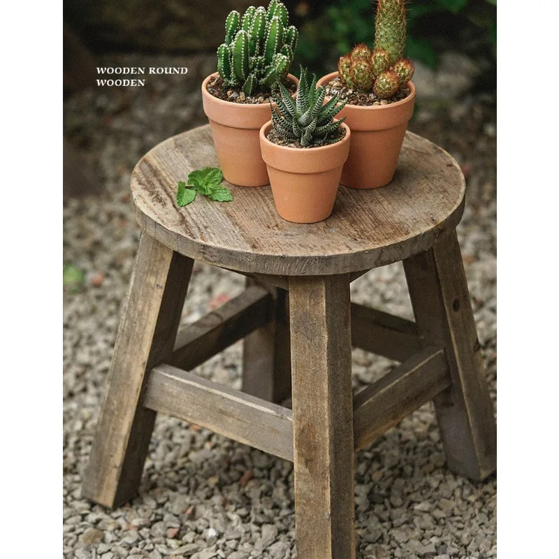 Wooden floor-to-ceiling log stool flower stand garden garden flower pot