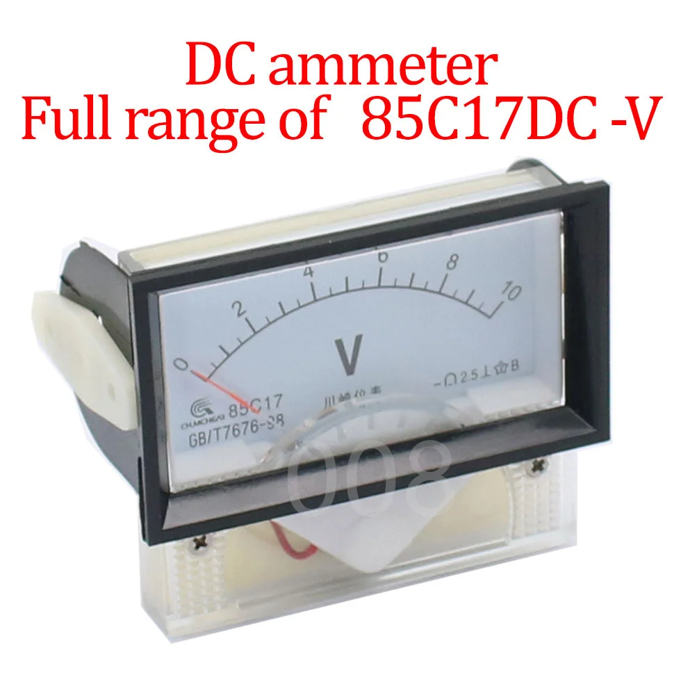 85C17-DC V Panel Meter Voltmeter for Voltage Testing DC 5V 10V 15V 20V 30V 50V 100V 250V 300V 450V 1000V