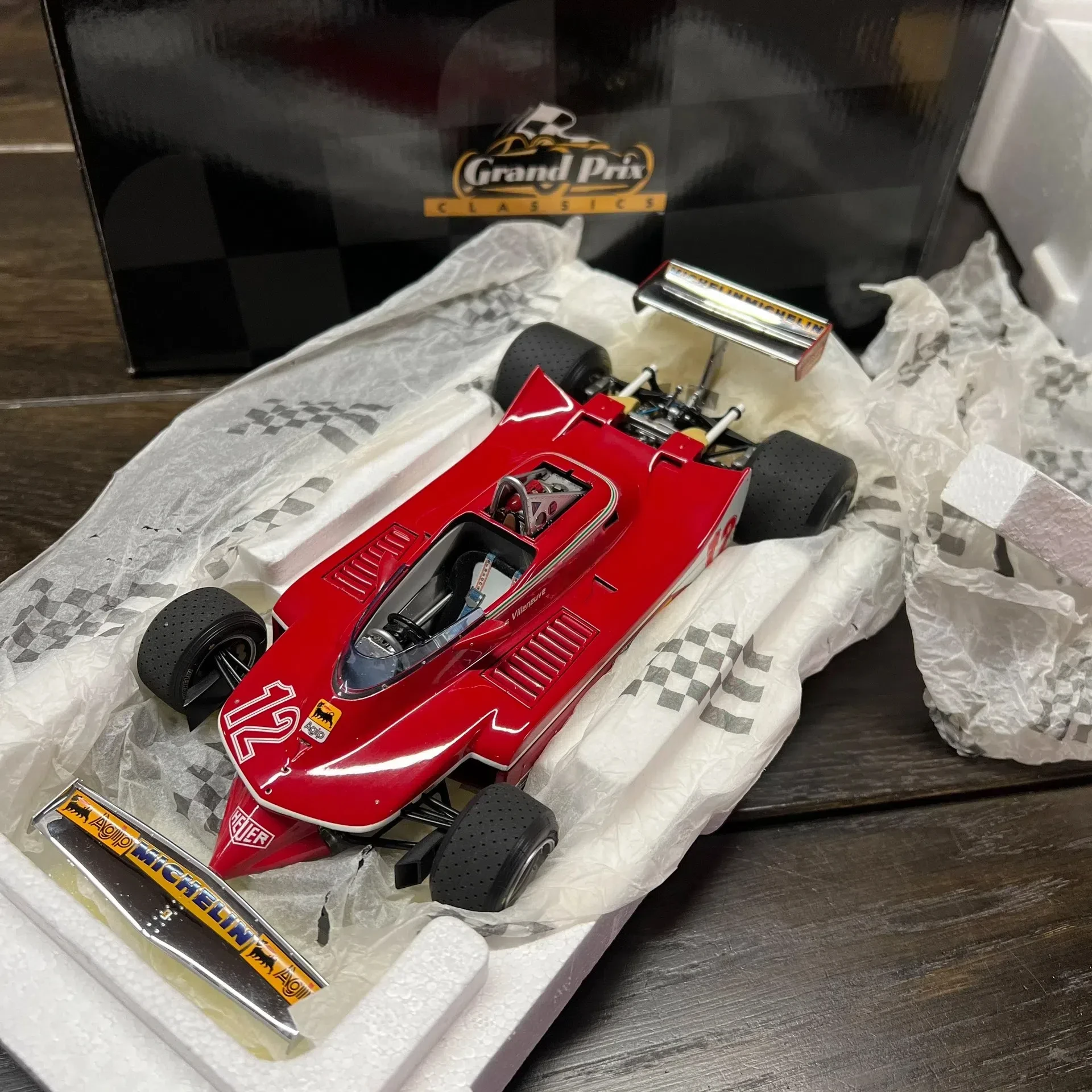 

Экзото 1:18 F1 312T4 #12 имитация ограниченного выпуска все открытые металлические статические модели автомобиля игрушка подарок