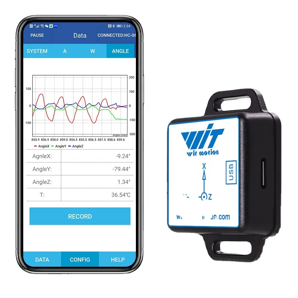 

BWT61CL MPU6050 Witmotion High Accuracy Tilt Sensor Gyroscope 100Hz Accelerometer sensor Bluetooth, IMU For PC/Android Arduino