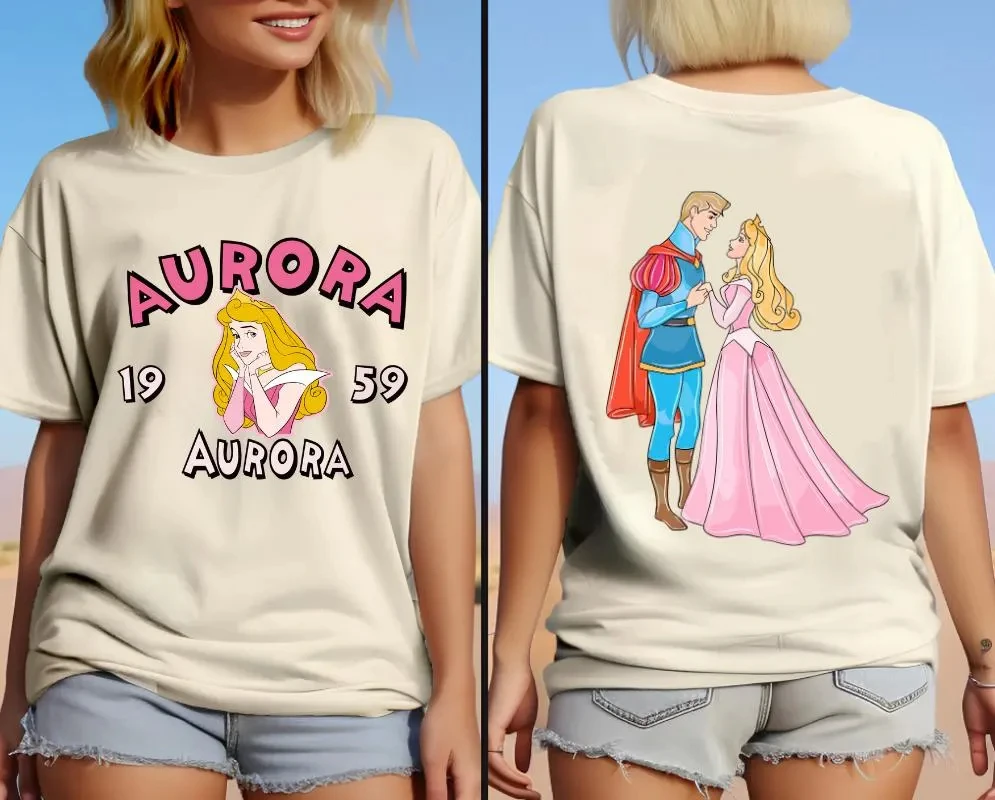 Double-sided Disney Princess Aurora Disney Princess Shirt, Princess Character Shirt, Princess Shirt, Princess Watercolor Shirt
