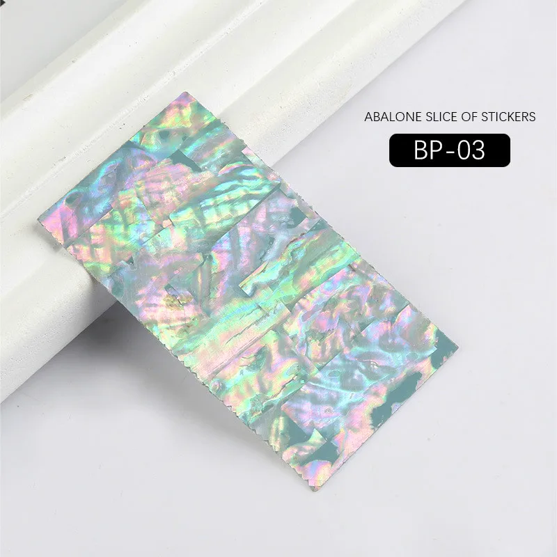 3D Abalone-Muschel-Nagelaufkleber, Selbstklebende Folien, Maniküre DIY Nagelkunst, Gel-Lack-Spitzen-Dekorationen – Detail 4