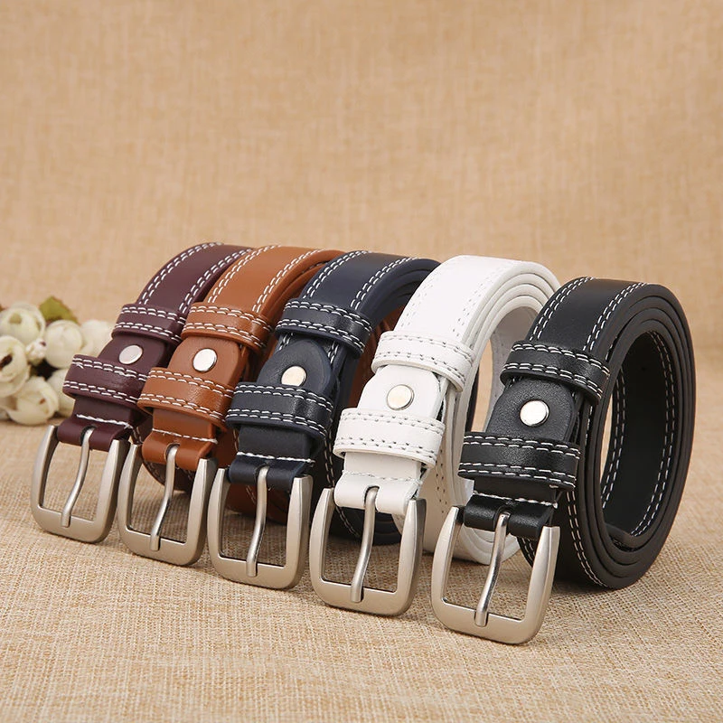 

1PC Women Fashion Belt Vintage Small Black Brown Casual PU Leather Belt For Student Korean Style Retro Belt