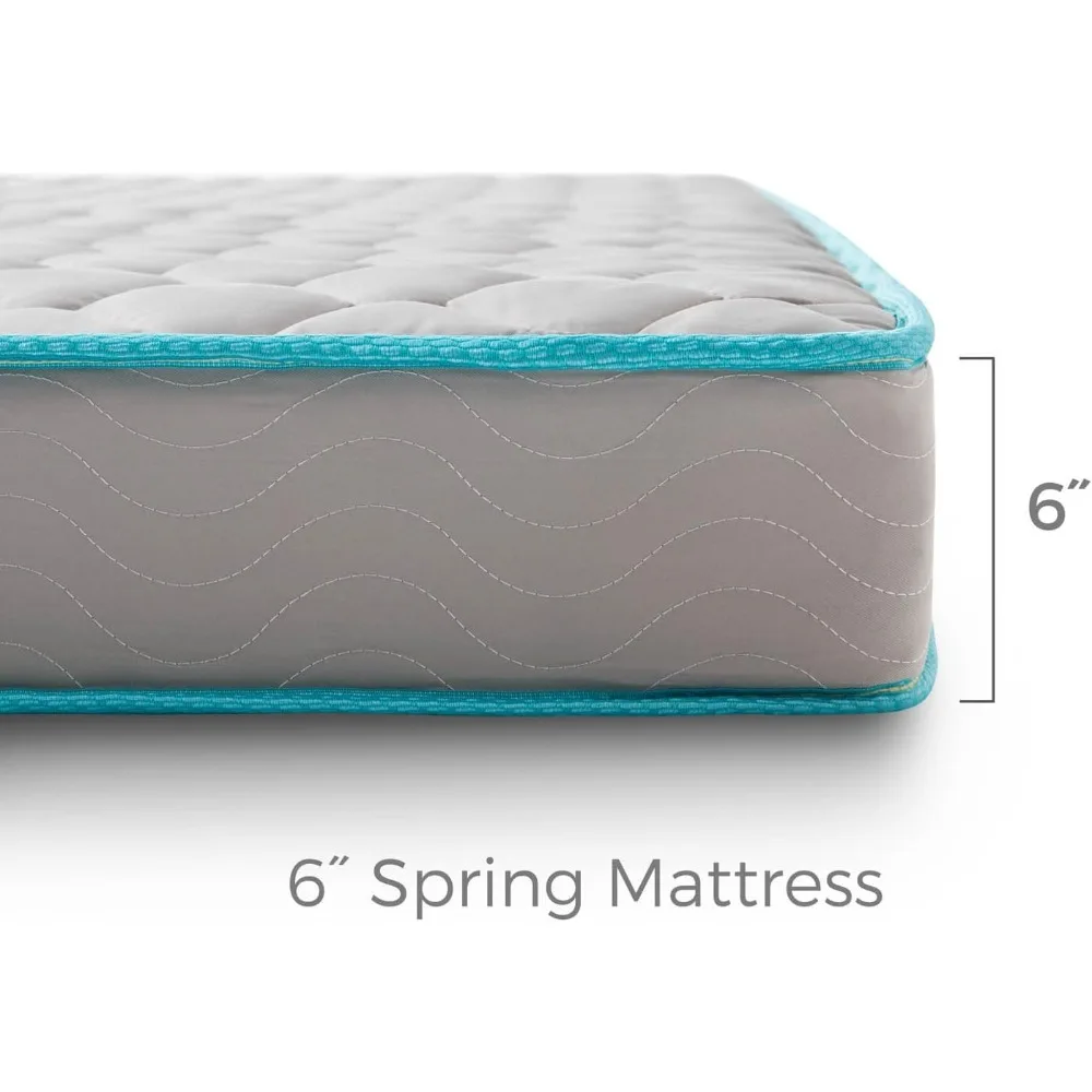 6 Inch Mattress - Firm Feel - Bonnell Spring with Foam Layer - Mattress in a Box - Youth or Kids Bed - Guest Bedroom Breathable