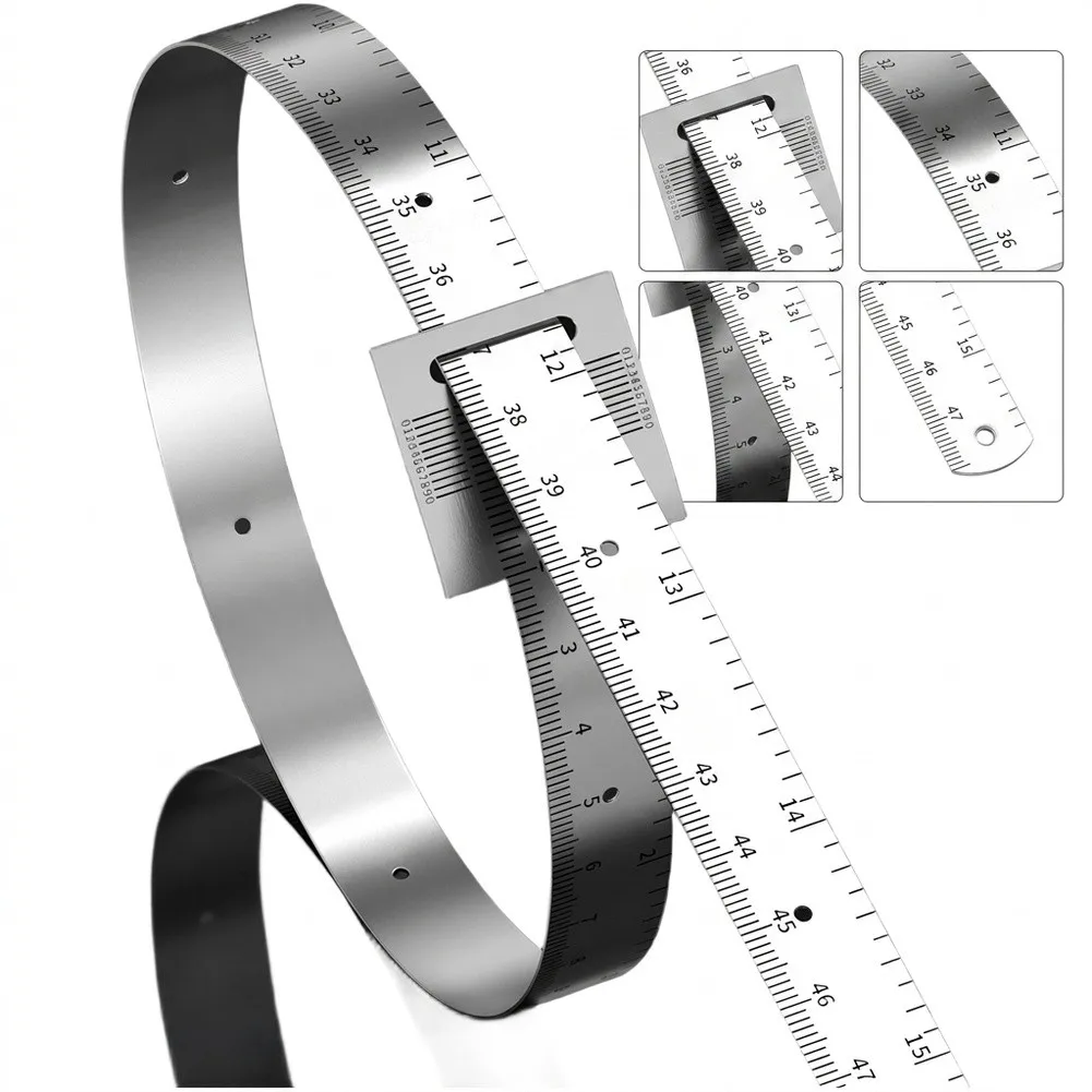 High Accuracy Spring Steel Pi Tape Measure Dual Scale Diameter Ruler 0-1200mm For Pipe Tank Wheel Circular Object Layout Tool