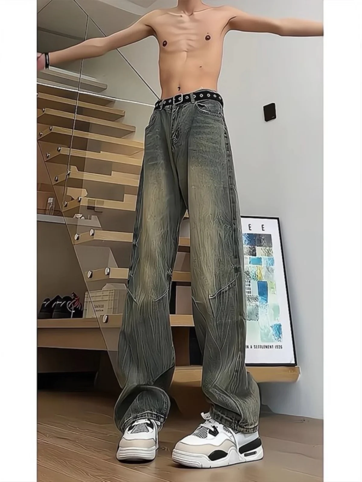 

Мужские джинсы Slim Fit American Style: модные прямые джинсы для высоких мужчин, молодежные, стильные, из прочного денима