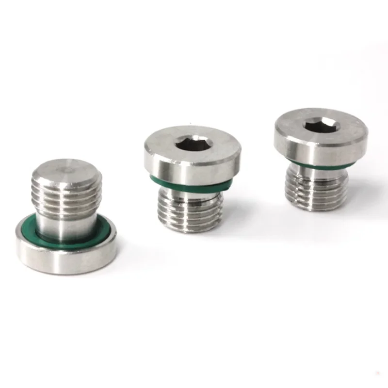 M8 M10 M12 M14 M16 M18 M20 1/8 "1/4" 3/8 "1/2" 3/4 "1" BSP männlichen 304 Edelstahl Hex Buchse Kopf End Kappe Stecker Mit FKM Dichtung