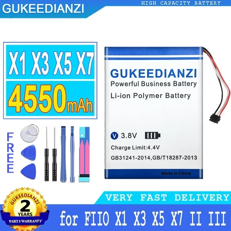 

Аккумуляторные батареи с большой емкостью 4550 мАч для FIIO X1 X3 X5 X7 II, портативная батарея для динамика, музыкального плеера