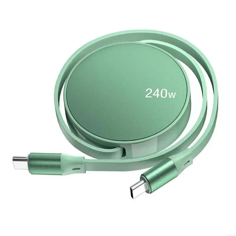 كابل من النوع C، USB C قابل للسحب إلى USB C DataSync وسلك شحن PD240W 100 سم