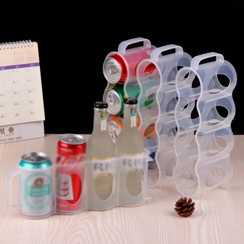 Portable Soda Can Storage Box, Suitable for Refrigerator Rack Beer Can Rack Refrigerator Storage Slide Rack Transparent Plastic