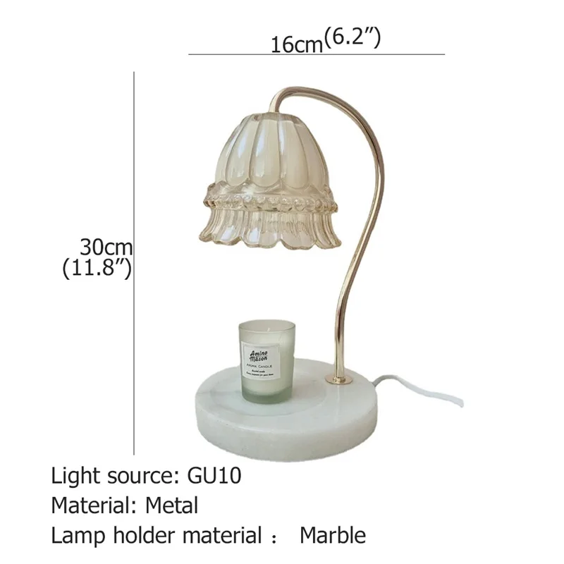 Contemporary Marble Scented Candle LED Table Lamp Suitable For Family Hotel Bedroom Decoration