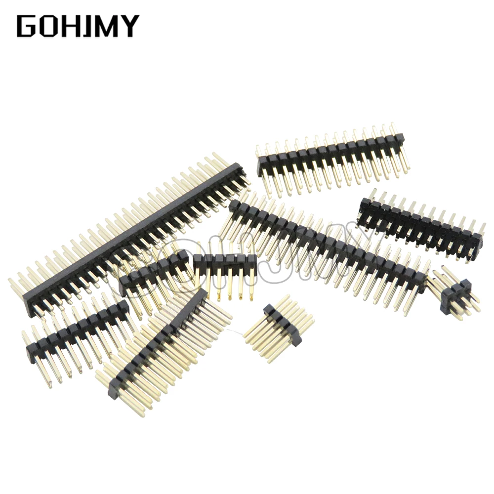 10PCS 1.27mm Double Row Male 2~40P Breakaway PCB Board Pin Header Connector Strip Pinheader 2*3/4/5/6/7/8/10/12/15/20/40p 3-50P
