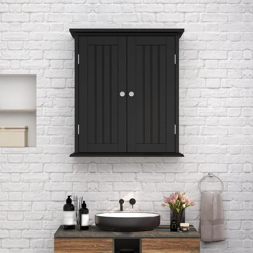 

Bathroom Wall Cabinet, Over The Toilet Space Saver Storage Cabinet, Medicine Cabinet w/2 Door&Adjustable Shelves, Cupboard