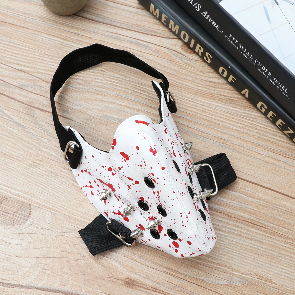 

Half Face Mask Rivet Punk Style Adjustable Halloween Cosplay Masquerade Carnival Party Decor Accessory