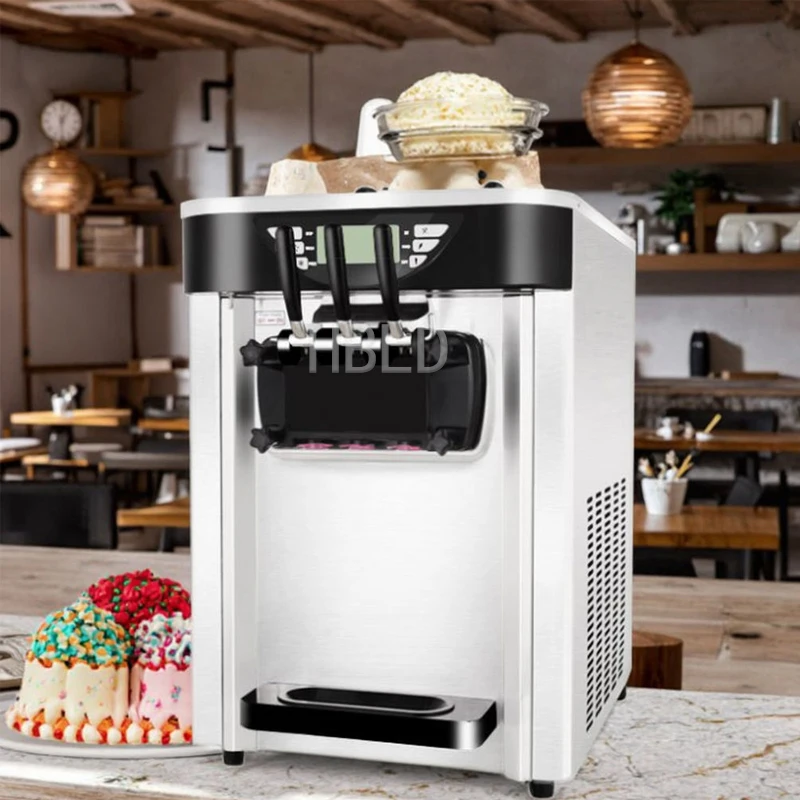 Multifunctional Desktop Ice Cream Machine 3 Flavors Soft Packaged Commercial Grade for Business Use