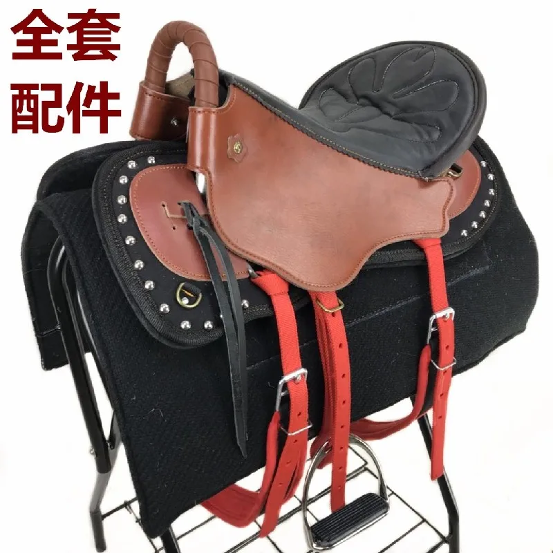 

Saddle Full Set Of Harness Accessories Cowhide New Tourist Saddle Size Short Saddle Equipment Equestrian Supplies New Year