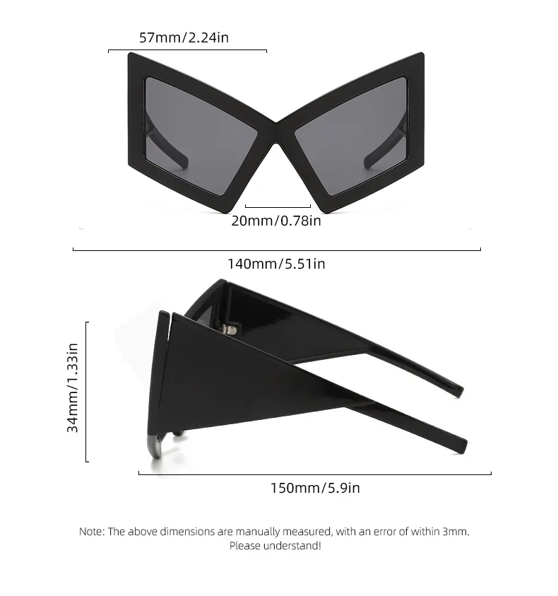 Personalized Motorcycle Style Large Frame Sunglasses Exaggerated Modern Sunglasses Metal Hinged Eyeglass Frames More Sturdy