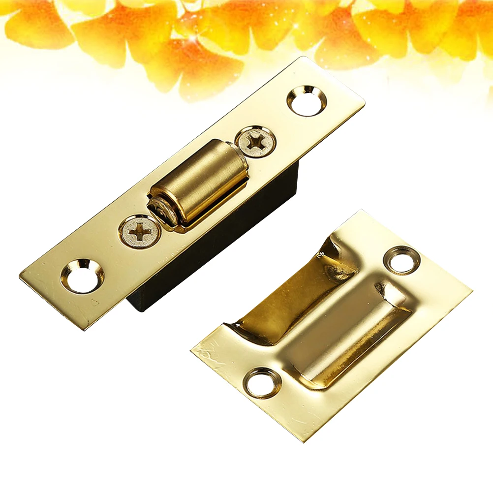 

Adjustable Door Bead Roller Catch Latches for Wooden Strike Dummy Knobs Golden Plate Hardware Set Ball Catch Stainless Steel