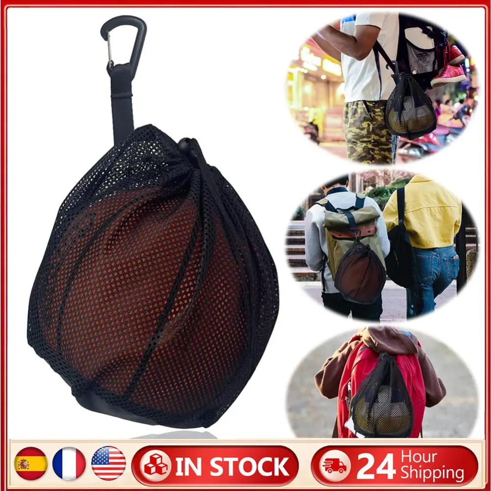 

Сетчатая сумка для переноски с зажимом на шнурке, задняя сумка с карманом на молнии, спортивная сумка для мячей для баскетбола, футбола, волейбола, футбола