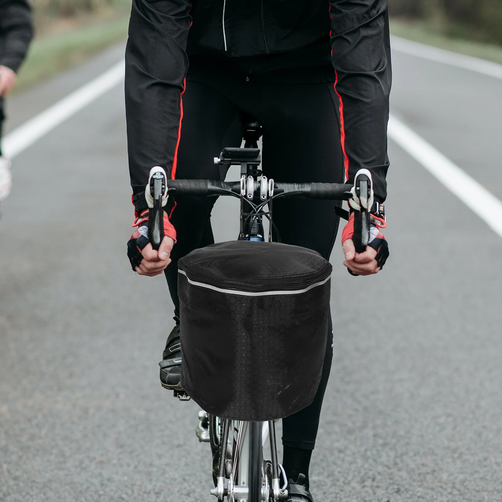 Detachable Bicycle Basket Canvas Foldable Front Bike Storage Container Multifunctional Convenient Handlebar Basket for Mountain