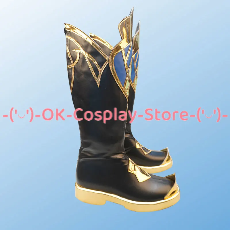 Gioco Genshin Impact Alhaitham scarpe Cosplay scarpe in pelle PU stivali di carnevale di Halloween puntelli Cosplay su misura