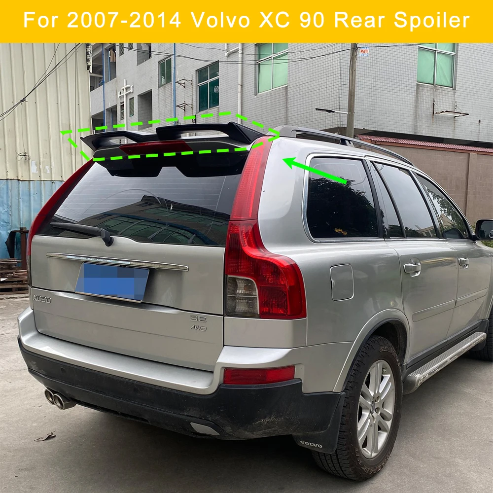 

For 2007-2014 Volvo XC90 Rear spoiler top wing aerodynamic Accessories ABS material No drilling installation Body Kit