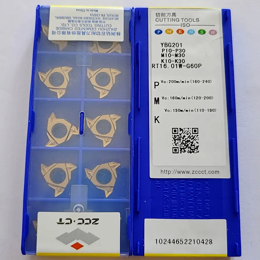 Imagem -04 - Cnc Carbide Threaded Inserts 10 Pcs Box Rt16.01w-g55p Ybg201 Rt16.01n-g55p Ybg201 Rt16.01w-g60p Ybg201 Rt16.01n-g60p Ybg201 Zcc.ct