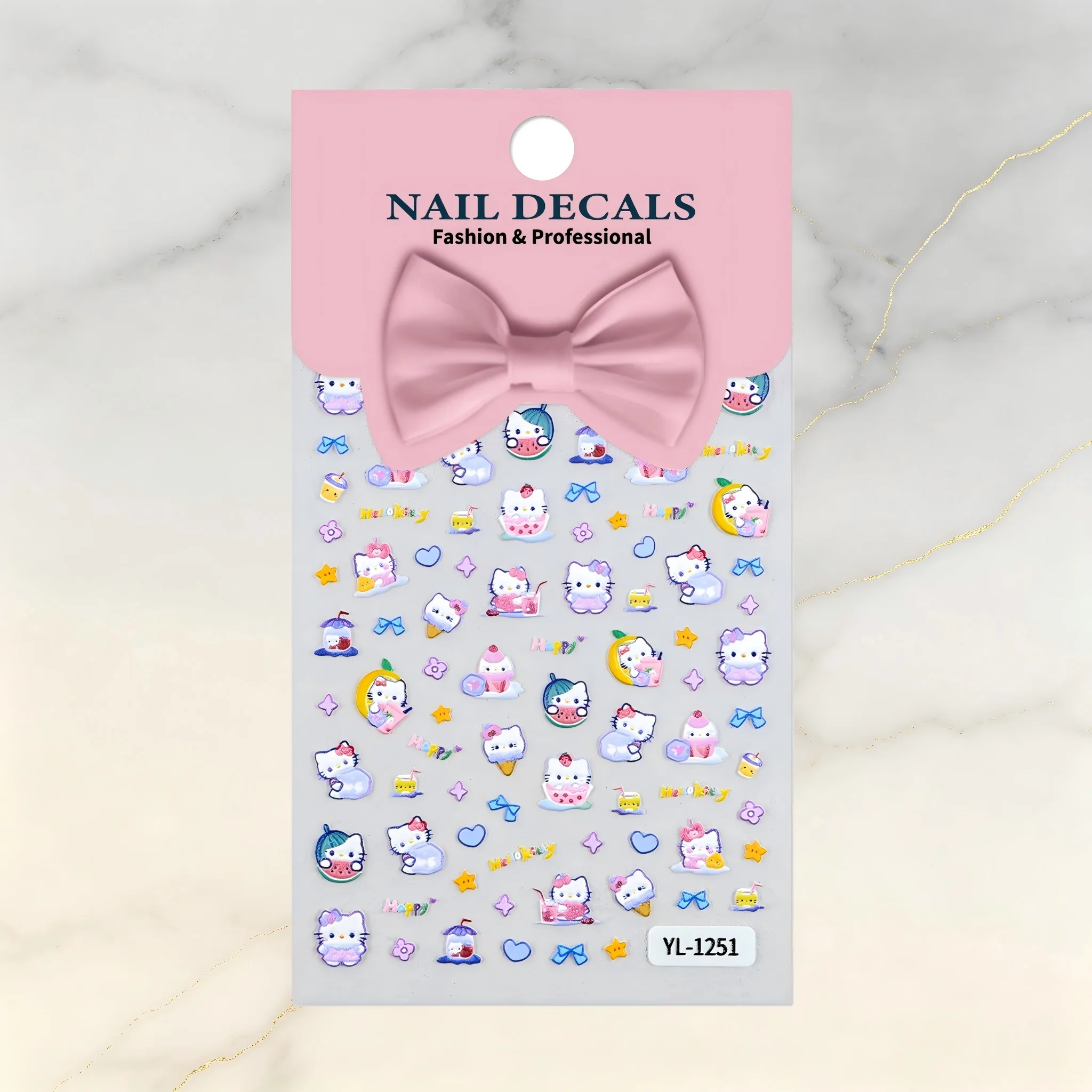 1PCS 5D Sanrio Kawaii Nail Stickers Cute Motif Themed Nail Art Accessorie Lovely Design Themed Elements Girly Stickers