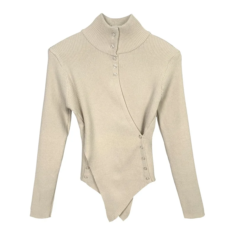 Cardigan lavorato a maglia lungo Sve sexy a collo alto da donna Slim Fit Faionable Bottone incrociato Anime coreano Body ape Evidenziazione...